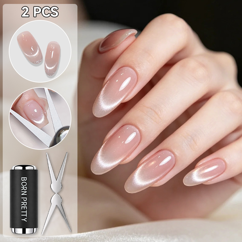 Contour Palette Stick - 1/2 個デュアルヘッドネイルアートマグネットスティック耐衝撃性強力磁気ネイルツール黒保護カバー付きマニキュアツール