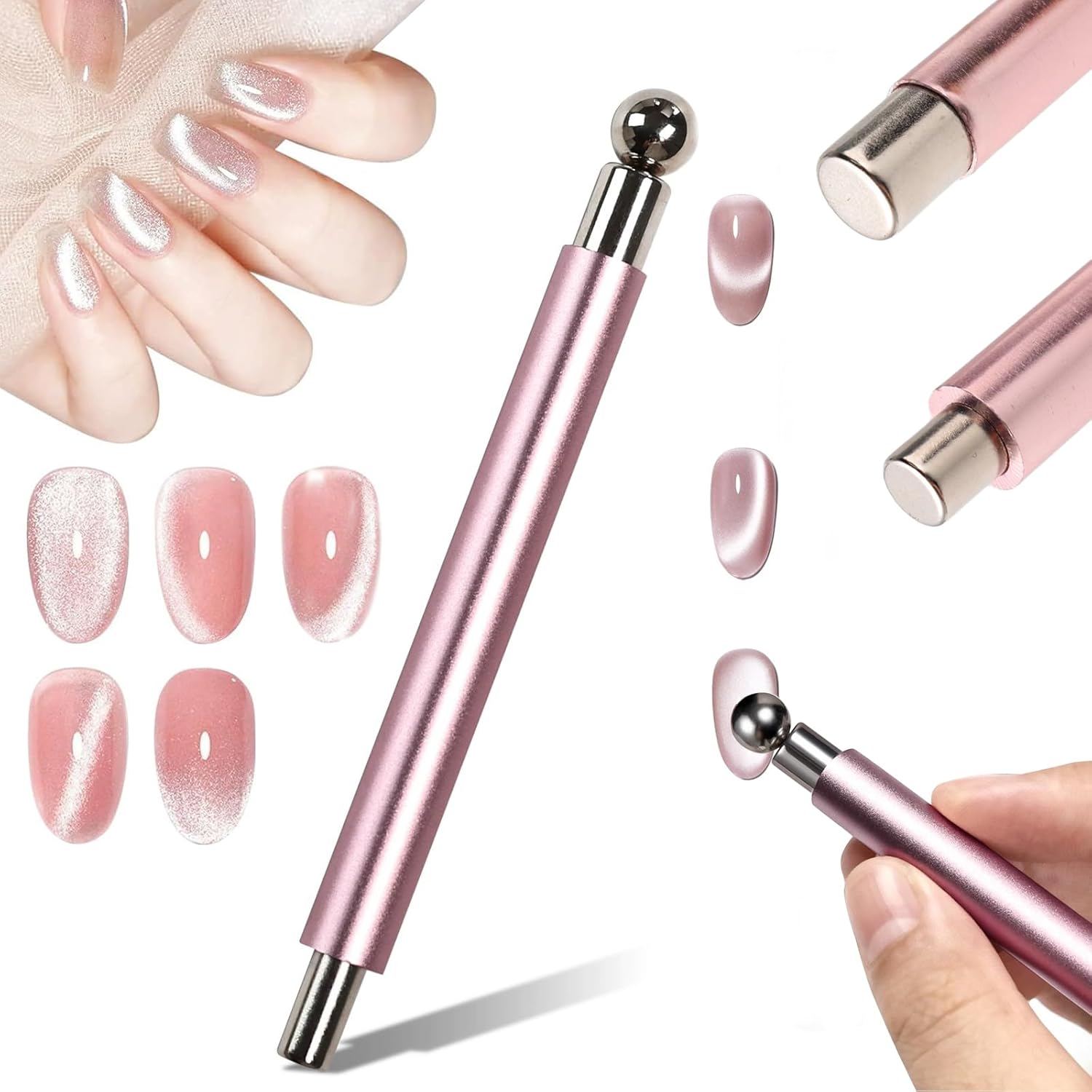 Contour Palette Stick - LINMANDA 3 in 1 デュアルヘッドキャットアイネイルアート磁気スティック多機能ネイルアートマグネットデザインツール家庭用 DIY