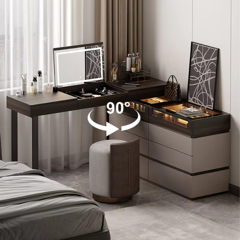 女性用、高級感のあるドレッサーと化粧台のセット。モダンなデザ - Beauty Makeup Vanity Set のレビューと価格