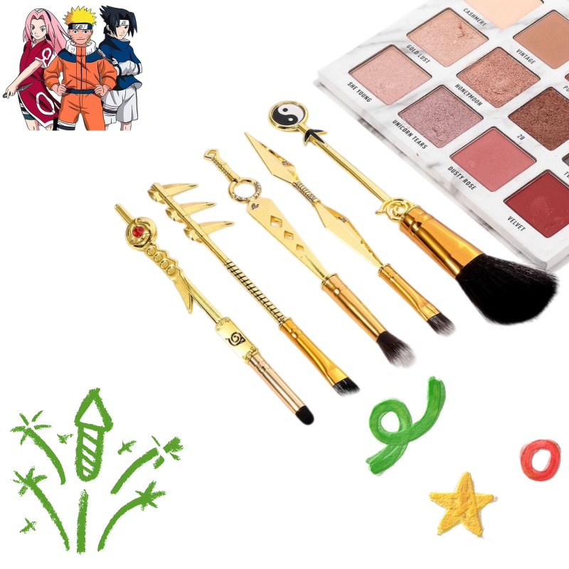 「NARUTO」アニメ風メイクブラシ5本セット - 竹刀（ク - Beauty No Makeup のレビューと価格